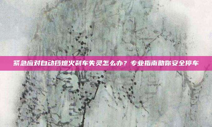 紧急应对自动挡熄火刹车失灵怎么办?专业指南助你安全停车