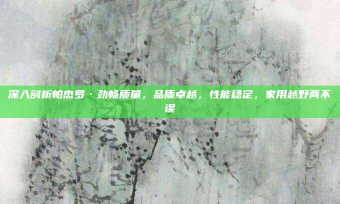 深入剖析帕杰罗·劲畅质量,品质卓越,性能稳定,家用越野两不误