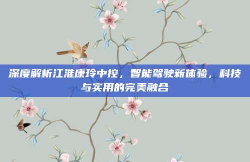 深度解析江淮康玲中控,智能驾驶新体验,科技与实用的完美融合