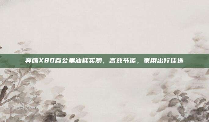 奔腾X80百公里油耗实测，高效节能，家用出行佳选