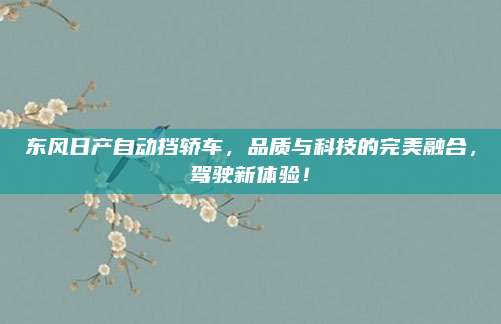 东风日产自动挡轿车，品质与科技的完美融合，驾驶新体验！