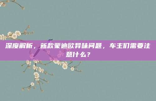 深度解析,新款蒙迪欧异味问题,车主们需要注意什么?