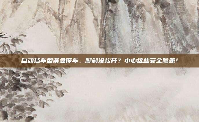 自动挡车型紧急停车，脚刹没松开？小心这些安全隐患！