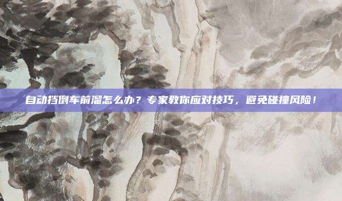 自动挡倒车前溜怎么办？专家教你应对技巧，避免碰撞风险！
