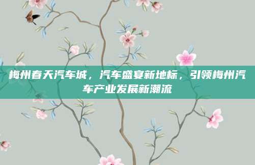 梅州春天汽车城,汽车盛宴新地标,引领梅州汽车产业发展新潮流