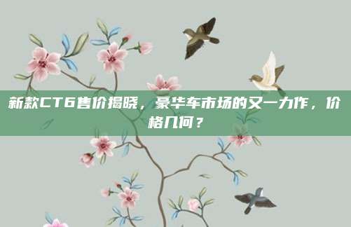 新款CT6售价揭晓，豪华车市场的又一力作，价格几何？