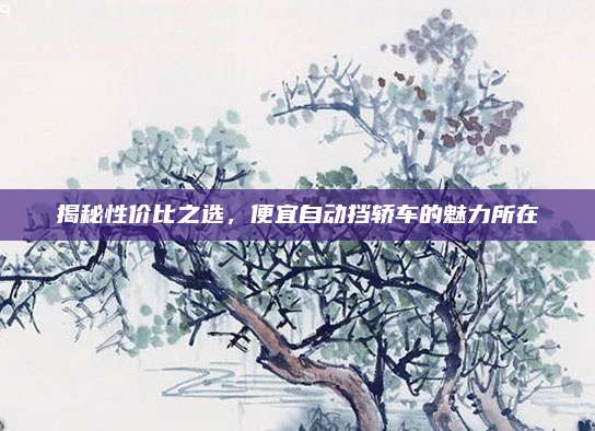 揭秘性价比之选,便宜自动挡轿车的魅力所在