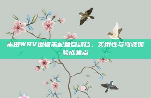 本田WRV遗憾未配置自动挡,实用性与驾驶体验成焦点