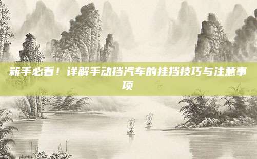 新手必看!详解手动挡汽车的挂挡技巧与注意事项