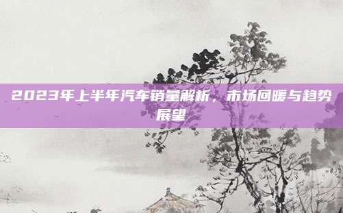 2023年上半年汽车销量解析,市场回暖与趋势展望