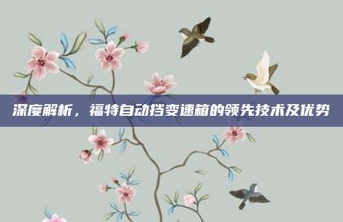 深度解析，福特自动挡变速箱的领先技术及优势
