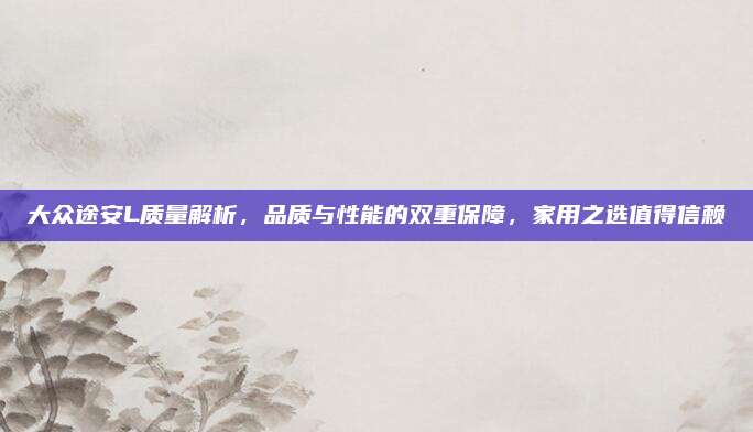 大众途安L质量解析,品质与性能的双重保障,家用之选值得信赖
