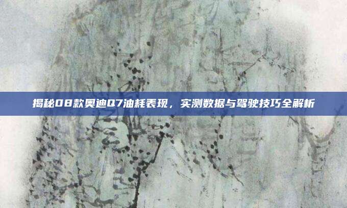 揭秘08款奥迪Q7油耗表现,实测数据与驾驶技巧全解析