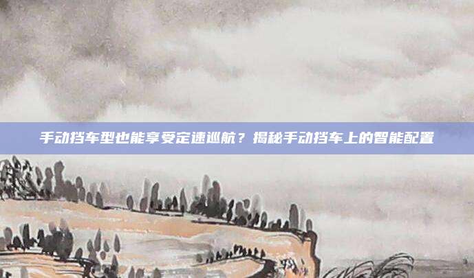 手动挡车型也能享受定速巡航?揭秘手动挡车上的智能配置