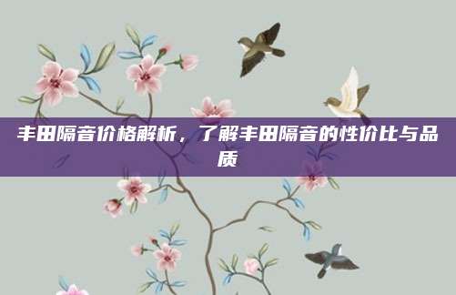 丰田隔音价格解析,了解丰田隔音的性价比与品质