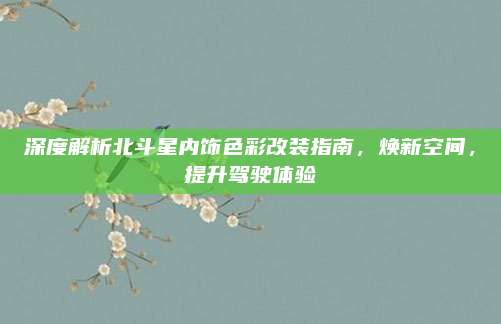 深度解析北斗星内饰色彩改装指南,焕新空间,提升驾驶体验