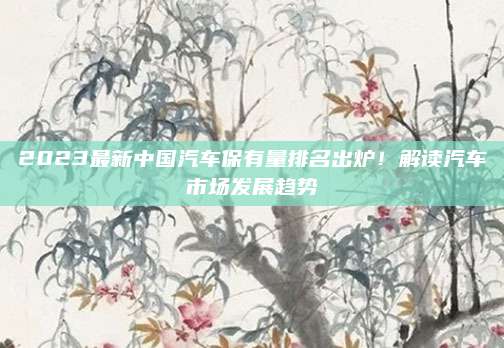 2023最新中国汽车保有量排名出炉!解读汽车市场发展趋势