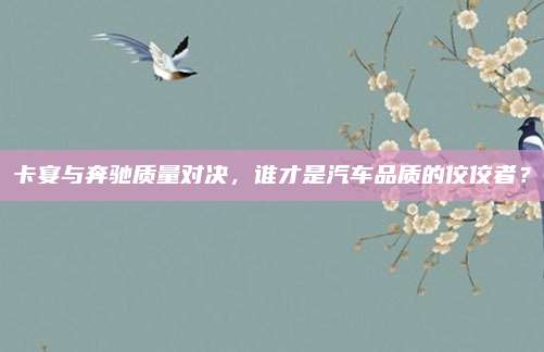 卡宴与奔驰质量对决,谁才是汽车品质的佼佼者?