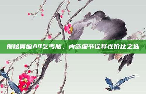 揭秘奥迪A4乞丐版,内饰细节诠释性价比之选