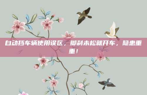 自动挡车辆使用误区,脚刹未松就开车,隐患重重!