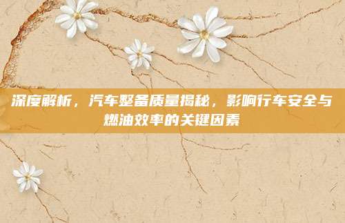 深度解析,汽车整备质量揭秘,影响行车安全与燃油效率的关键因素