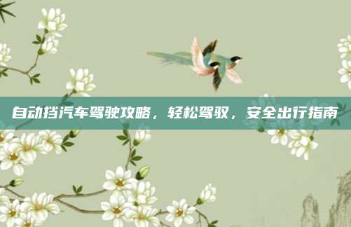 自动挡汽车驾驶攻略,轻松驾驭,安全出行指南