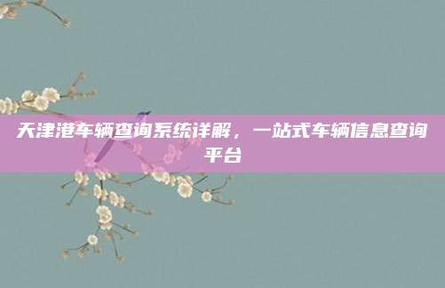 天津港车辆查询系统详解,一站式车辆信息查询平台