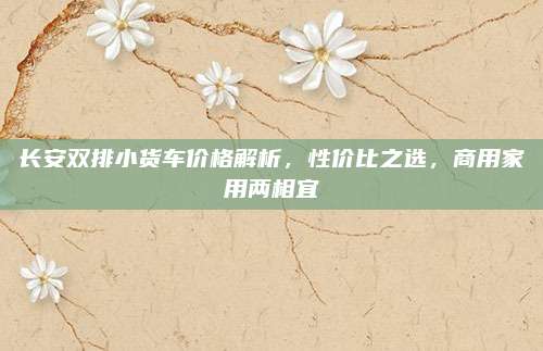 长安双排小货车价格解析,性价比之选,商用家用两相宜