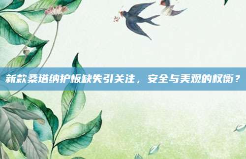 新款桑塔纳护板缺失引关注,安全与美观的权衡?