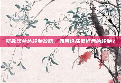 新款汉兰达轮胎攻略,如何选择最适合的轮胎?