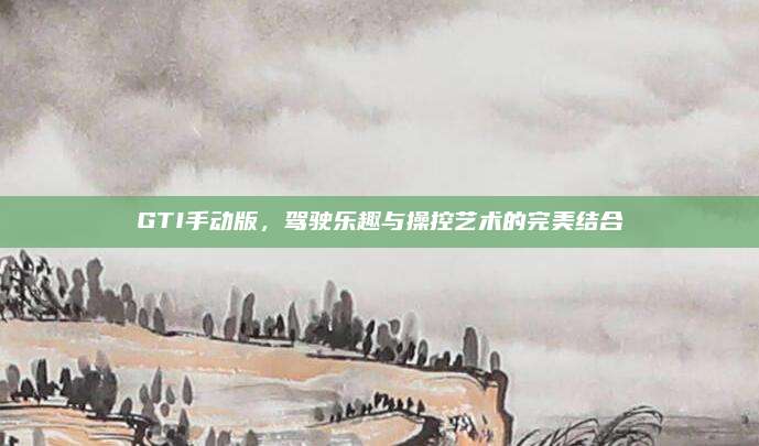 GTI手动版,驾驶乐趣与操控艺术的完美结合
