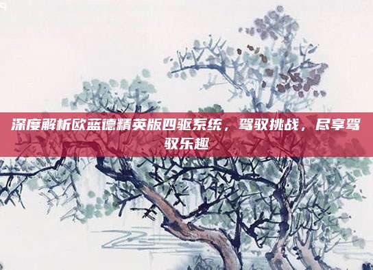 深度解析欧蓝德精英版四驱系统,驾驭挑战,尽享驾驭乐趣