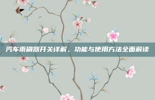 汽车雨刷器开关详解,功能与使用方法全面解读