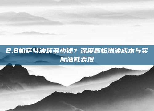 2.8帕萨特油耗多少钱?深度解析燃油成本与实际油耗表现