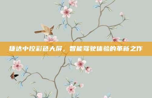 捷达中控彩色大屏，智能驾驶体验的革新之作
