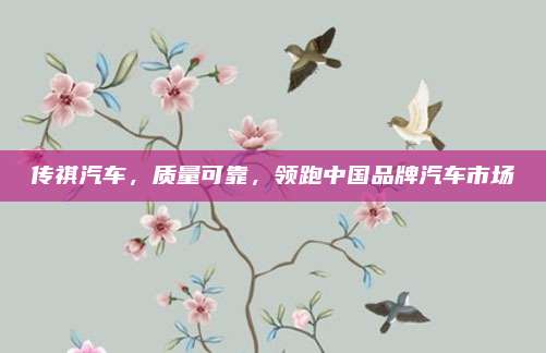 传祺汽车,质量可靠,领跑中国品牌汽车市场