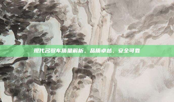 现代名驭车质量解析,品质卓越,安全可靠
