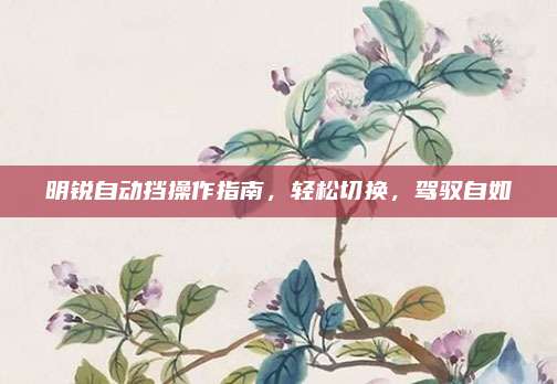明锐自动挡操作指南,轻松切换,驾驭自如