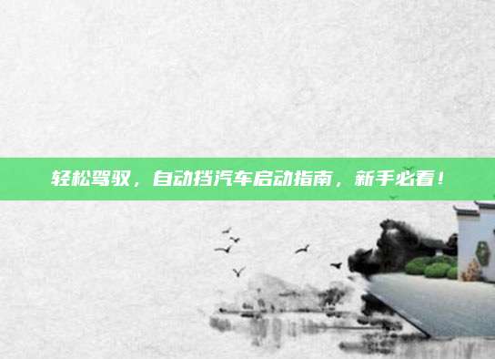 轻松驾驭,自动挡汽车启动指南,新手必看!