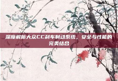 深度解析大众CC刹车制动系统,安全与性能的完美结合