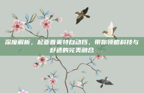 深度解析,起亚普莱特自动挡,带你领略科技与舒适的完美融合