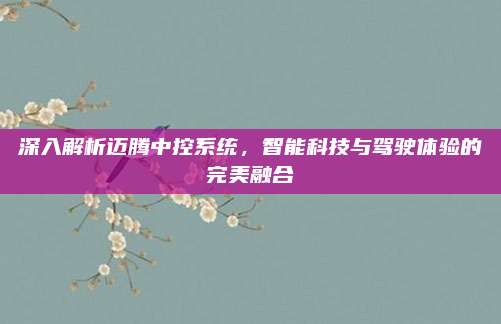 深入解析迈腾中控系统,智能科技与驾驶体验的完美融合