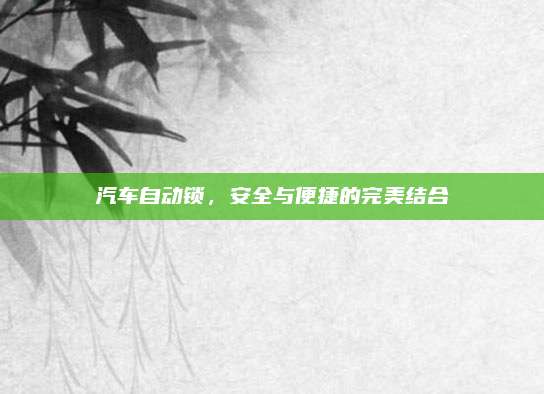 汽车自动锁,安全与便捷的完美结合