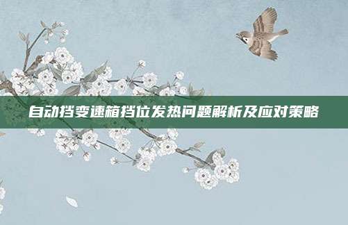 自动挡变速箱挡位发热问题解析及应对策略