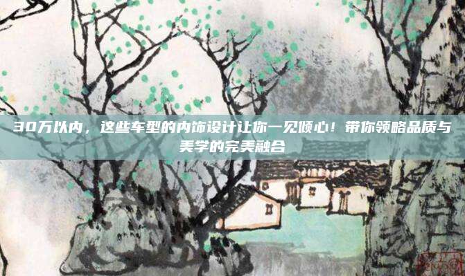30万以内，这些车型的内饰设计让你一见倾心！带你领略品质与美学的完美融合