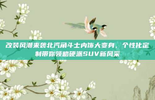 改装风潮来袭北汽角斗士内饰大变身,个性化定制带你领略硬派SUV新风采