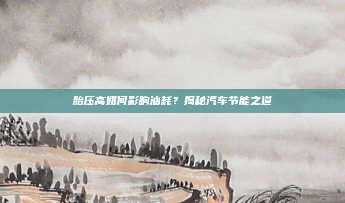 胎压高如何影响油耗?揭秘汽车节能之道