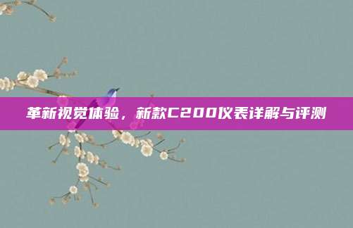 革新视觉体验,新款C200仪表详解与评测