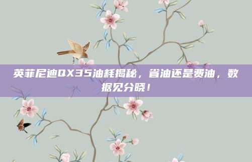 英菲尼迪QX35油耗揭秘,省油还是费油,数据见分晓!