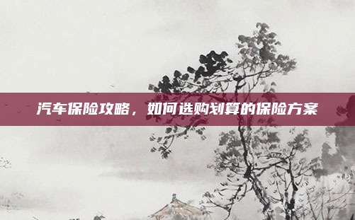 汽车保险攻略,如何选购划算的保险方案